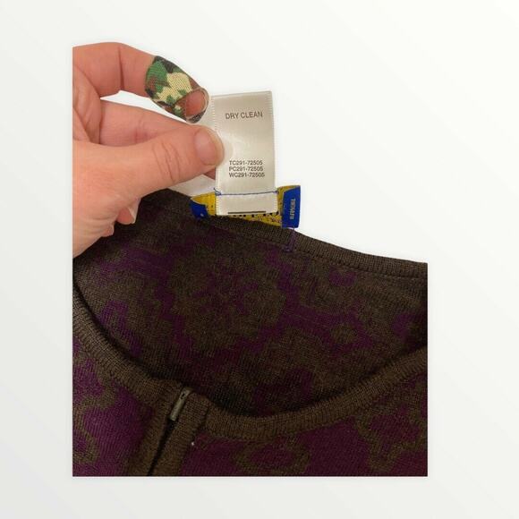 Pendleton 100% Merino Wool Full Zip Sweater Jacket Size L Large Vintage Purple - Picture 3 of 5